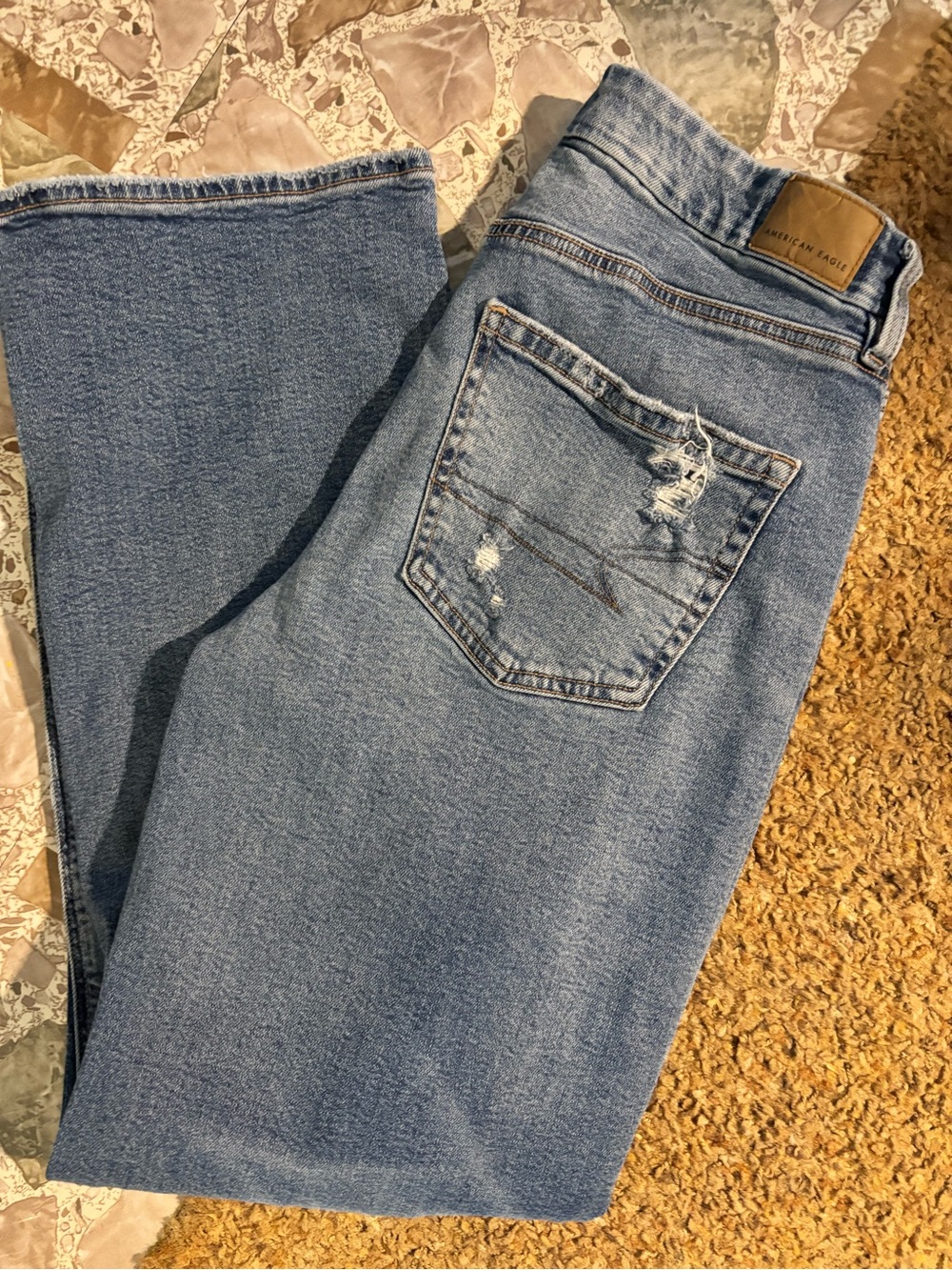 American Eagle Outfitters Light Blue Straight-Leg Women's Jeans